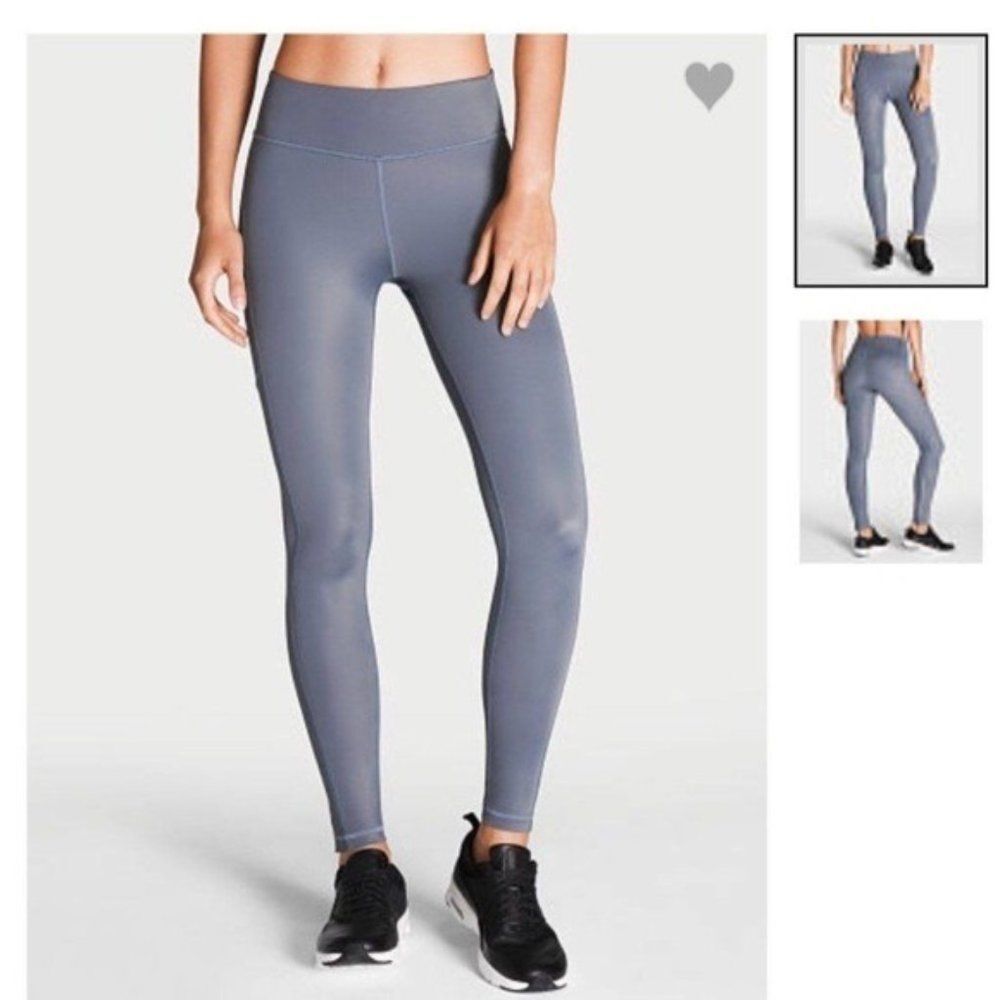 Victoria's Secret Sport Gray Yoga Mid RiseTight Leggings Ankle Zipper Women's Me